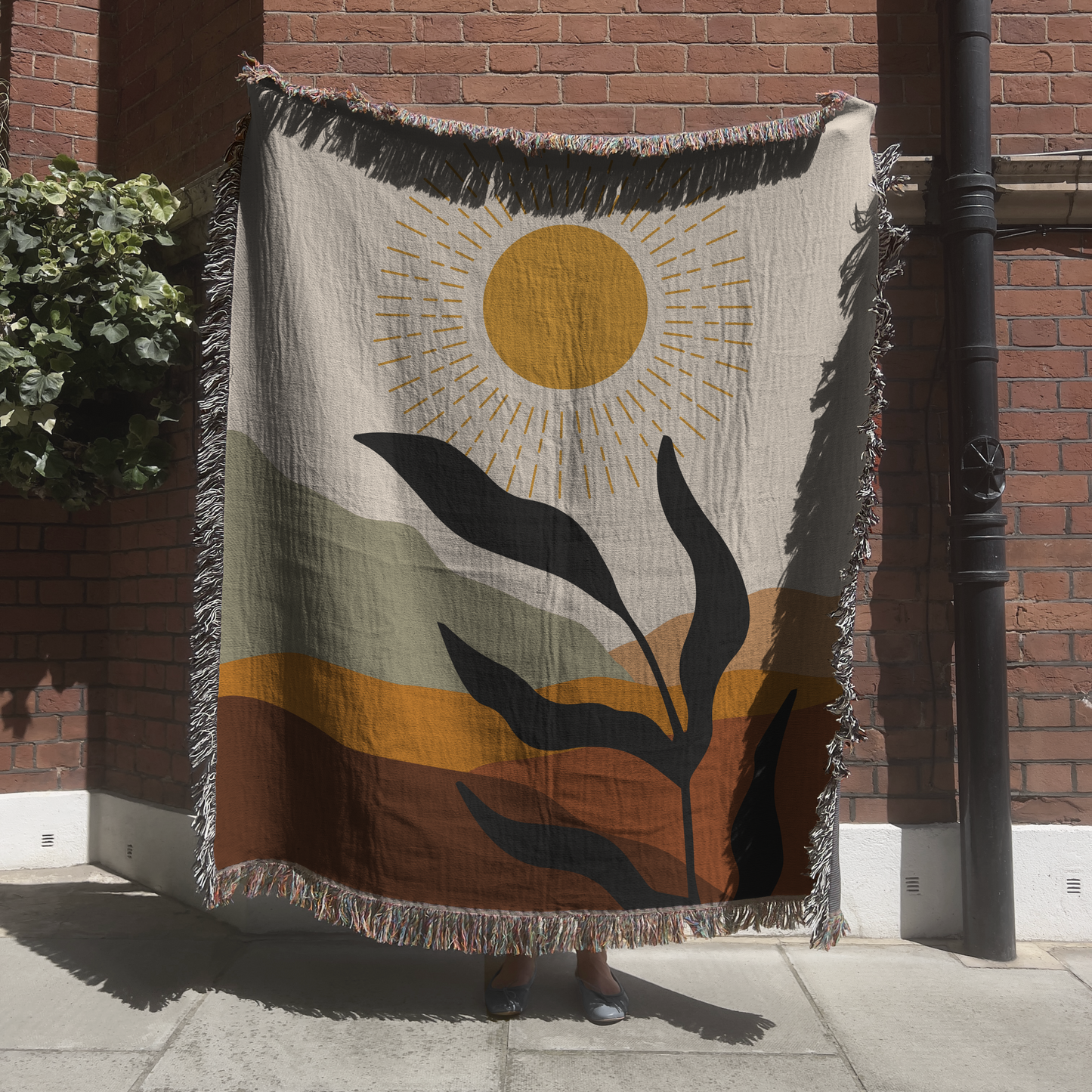 Autumn Sun Boho Throw Blanket