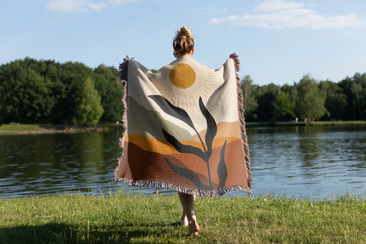 Autumn Sun Boho Throw Blanket