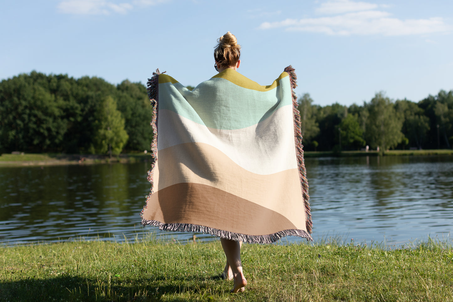 Retro Beach Boho Throw Blanket