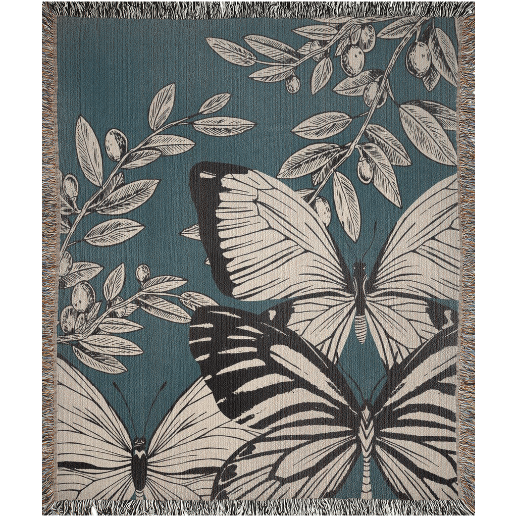 Butterfly Garden Boho Throw Blanket